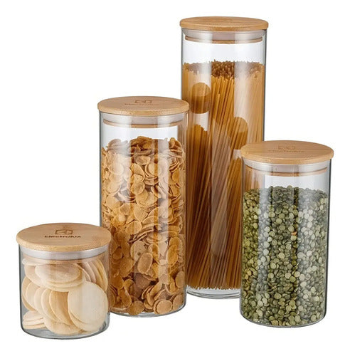 Juego De 4 Ollas Herméticas | Electrolux Bamboo Lid Vidrio