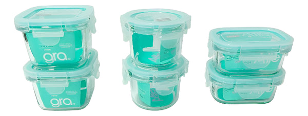 Pack 6 Potes Vidrio Herméticos Pequeños (150+165+210 Ml)*2