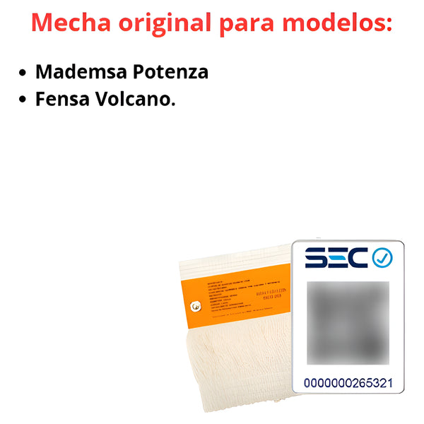 Mecha Original Para Estufas Potenza Y Volcano 119mm