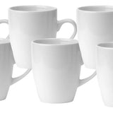6 Tazas Mug De Ceramica Blanco Bullet 325ml Hallen