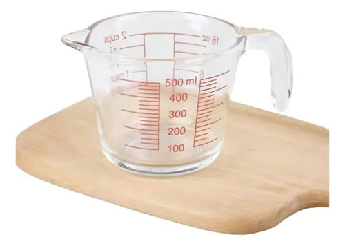 Jarra Medidora De Líquidos 500ML Vidrio Templado Allegra Color Transparente