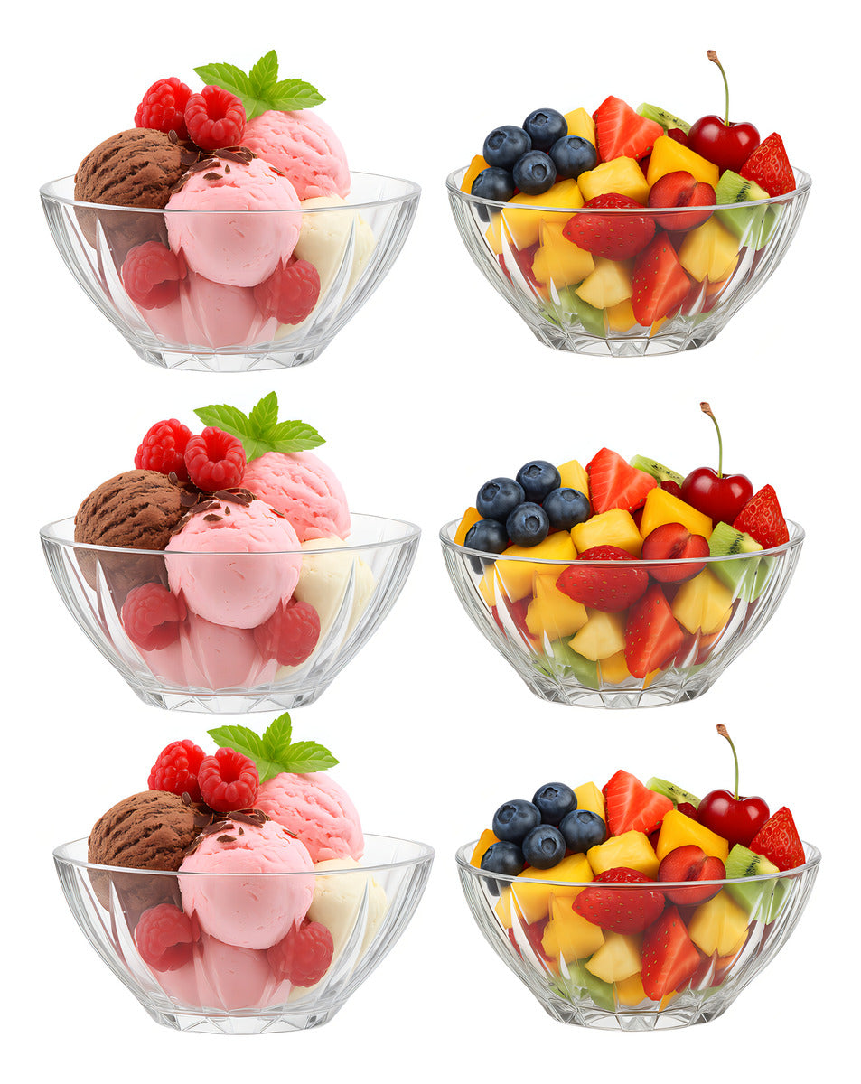 1 Ensaladera 1.85cc + 6 Bowls 350cc Vidrio Allegra Color Transparente Arganda