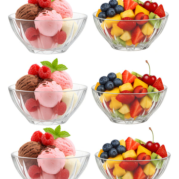 1 Ensaladera 1.85cc + 6 Bowls 350cc Vidrio Allegra Color Transparente Arganda