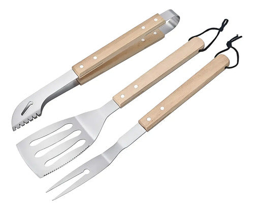 Set De Parrilla 3 Piezas Acero Inoxidable