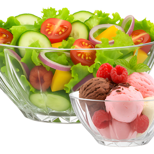 1 Ensaladera 1.85cc + 6 Bowls 350cc Vidrio Allegra Color Transparente Arganda