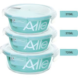 Pack 3 Herméticos Circulares Vidrio (720+320+320 Ml) Allegra