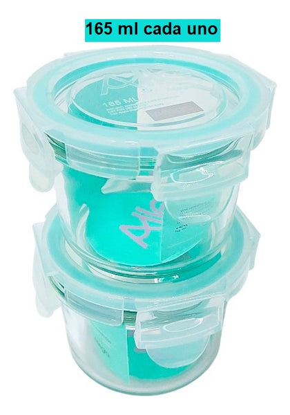 Pack 6 Potes Vidrio Herméticos Pequeños (150+165+210 Ml)*2