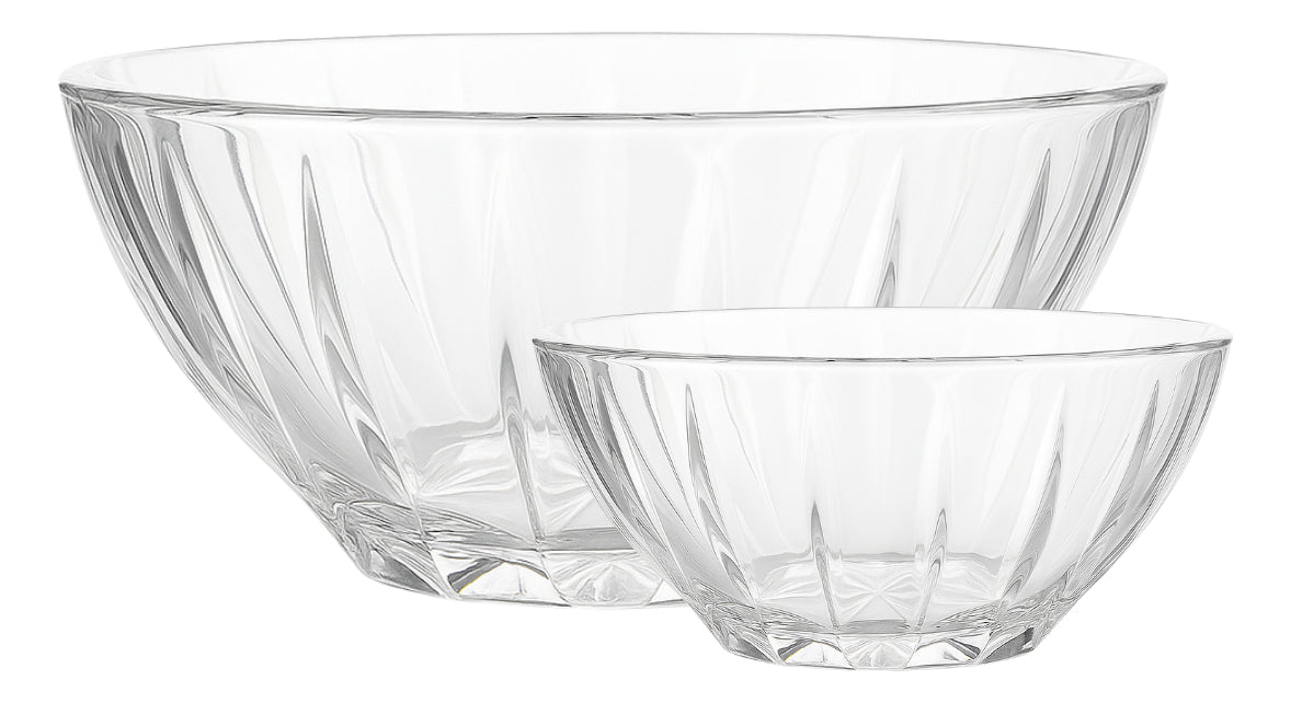 1 Ensaladera 1.85cc + 6 Bowls 350cc Vidrio Allegra Color Transparente Arganda