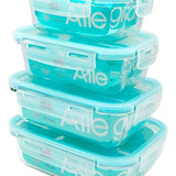 Pack 4 Contenedores Herméticos Vidrio (420+600+750+1000 Ml)