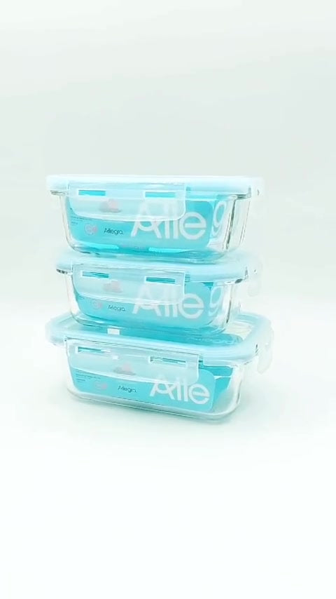 Pack 3 Herméticos De Vidrio (600+420+420 Ml) Allegra