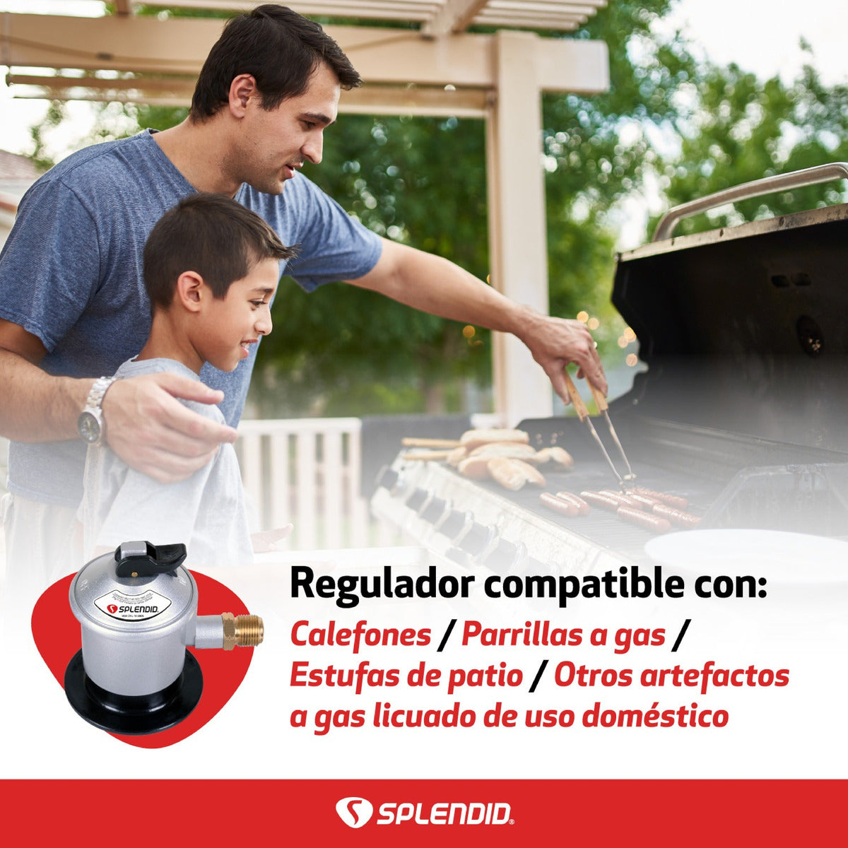 Regulador De Gas Licuado Splendid De 5-11-15kg Certificado Color Plateado