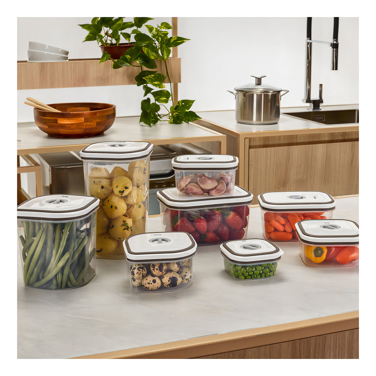 Set Contenedores De Plástico Herméticos Fensa 8 Unidades