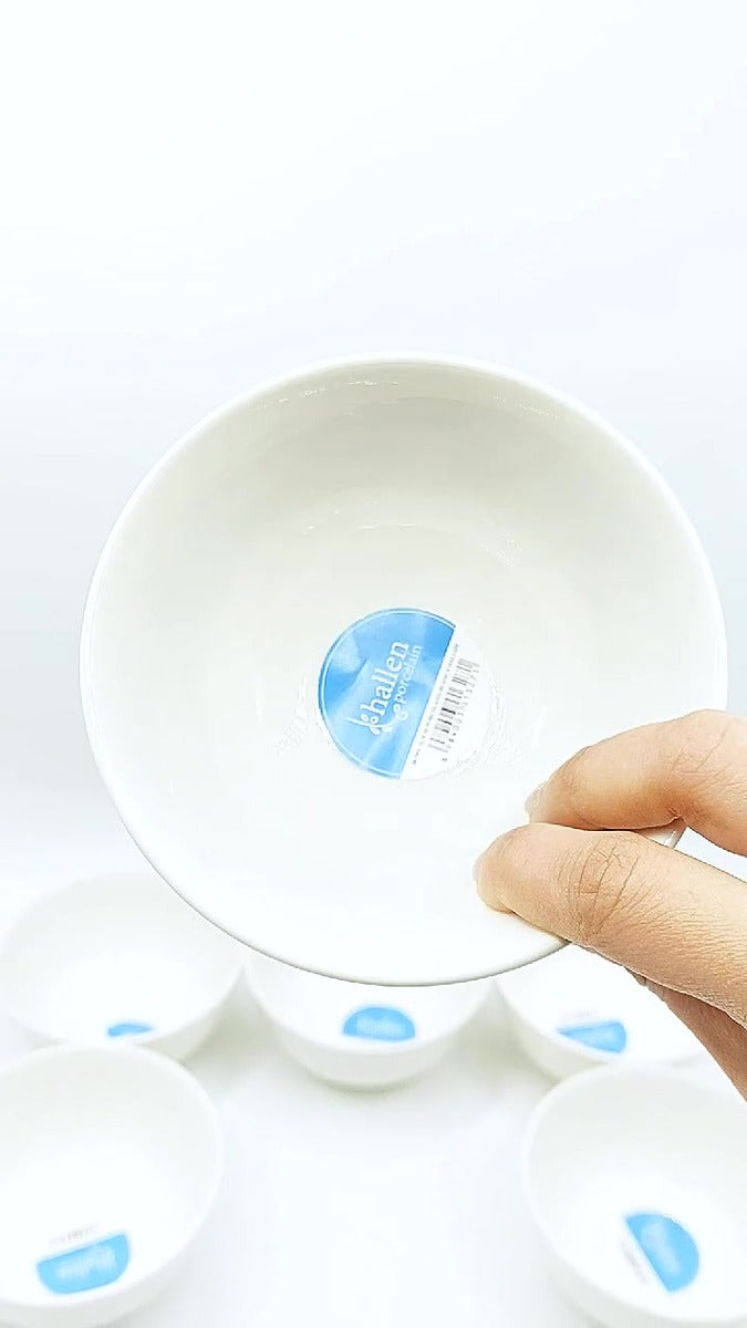 Set 6 Bowl Porcelana Hallen 11,5 Cm Color Blanco
