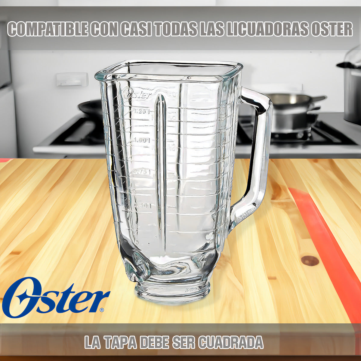 Vaso Para Licuadora Oster Vaso De Licuadora Vaso Vidrio De 1.25 Litos Arcashopping Jarra De Licuadora Jarra De Licuadora De Repuesto Cuadrada Vaso De Licuadora Oster Repuesto De Licuadora