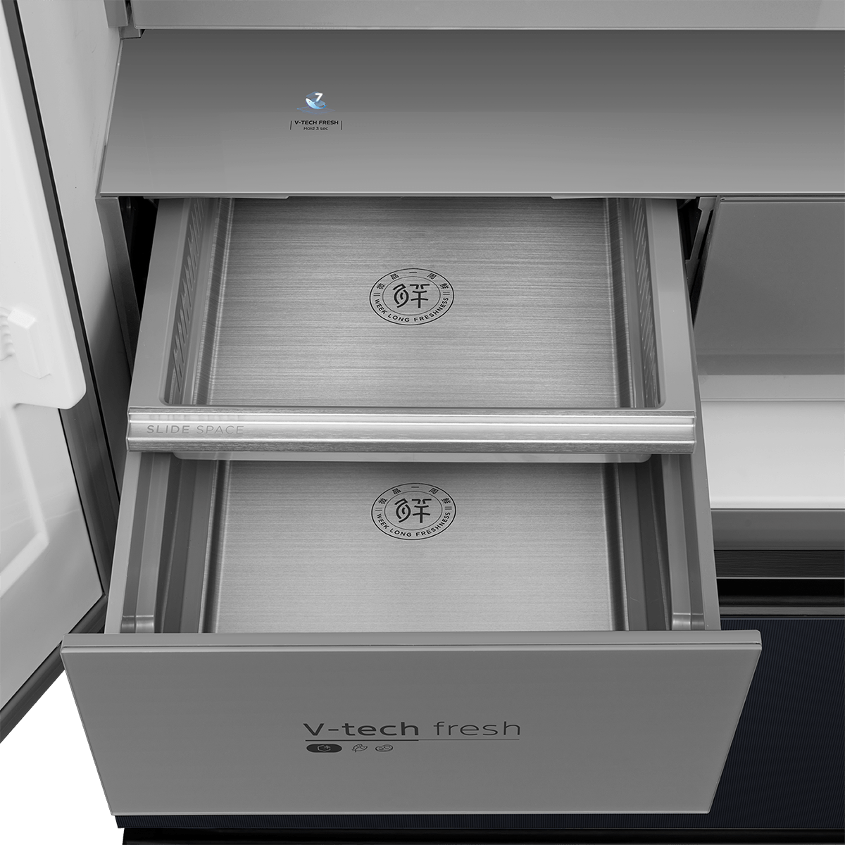 Refrigerador Midea MDRFD705BIE70 Perfect Fit, detalle