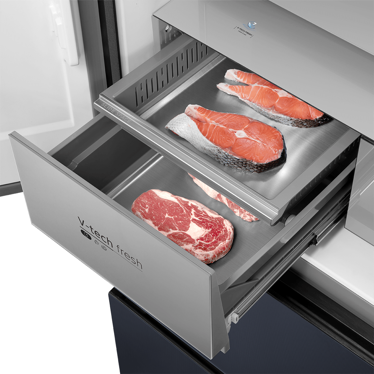 Refrigerador Midea MDRFD705BIE70 Perfect Fit, detalle