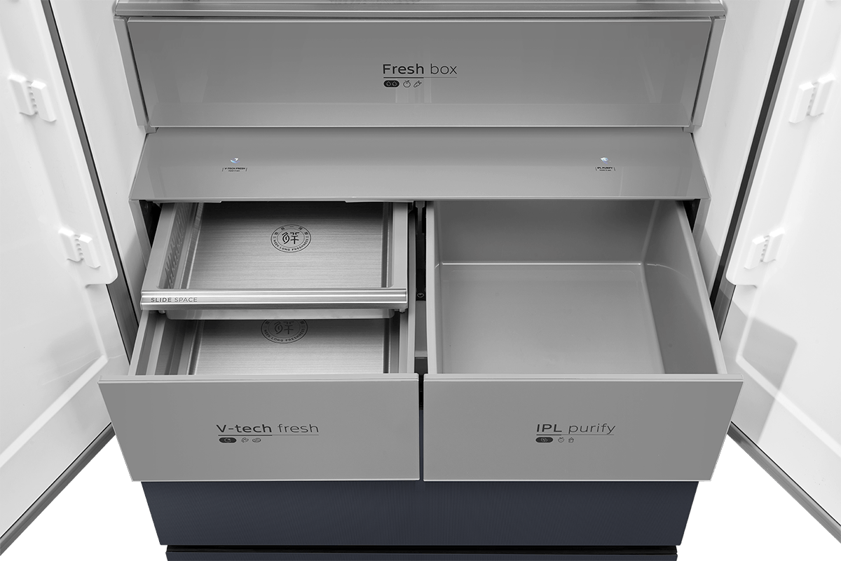 Refrigerador Midea MDRFD705BIE70 Perfect Fit, detalle
